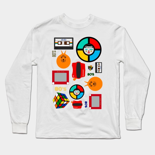 80s Toys Long Sleeve T-Shirt by Stupiditee